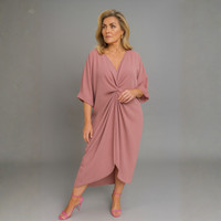 Knot Front V-Neck Dress