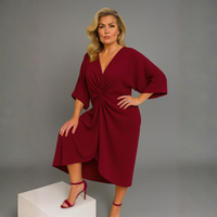 Knot Front V-Neck Dress