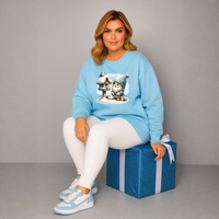 Christmas Gnome with Birdhouse Oversized Sweatshirt