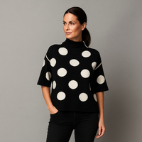 Turtle Neck Luxury 1/2 Sleeve Jumper with Large Spots