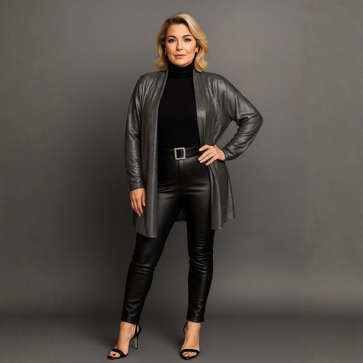 Shimmer Roll Neck Evening Jacket