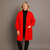 Luxury Cable Sleeve Pocket Front Duster Cardigan