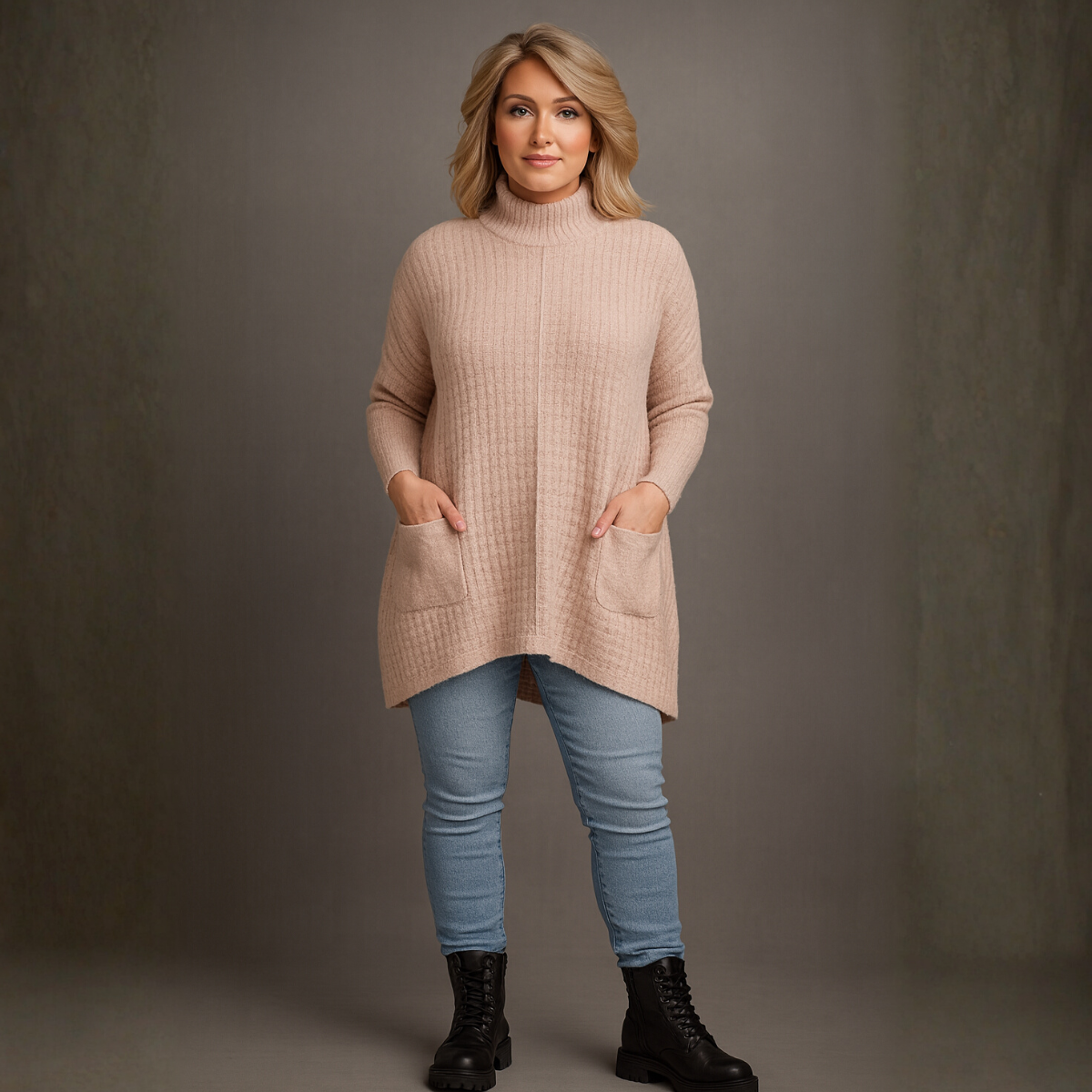 Luxury Basketweave Pattern Pocket Jumper