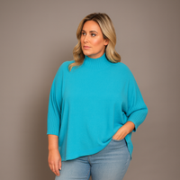 Turtle Neck Super Soft 3/4 Sleeve Loose Fit Jumper