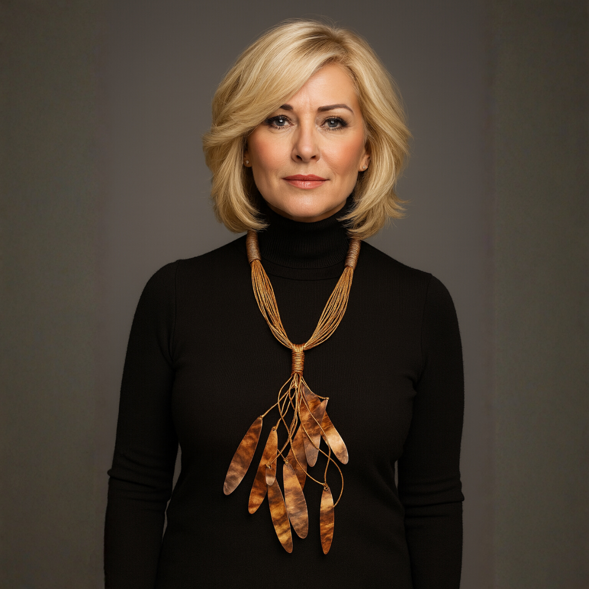 Wooden Effect Multi-Layered Necklace