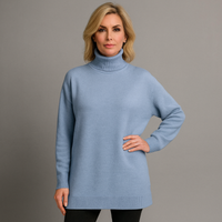 Polo Neck Drop Shoulder Jumper