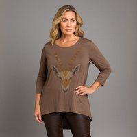 Dipped Hem Diamanté Gazelle Top