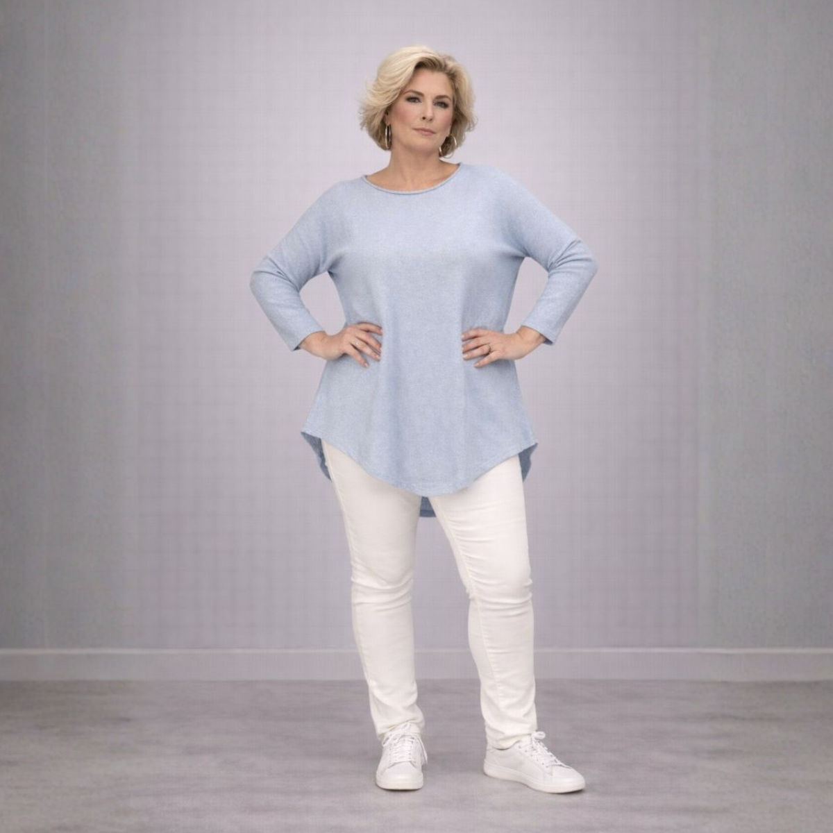 Super Soft Dipped Hem Loose Fitting Jumper