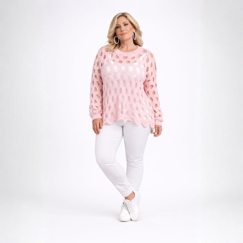 Luxury Scallop Hem Jumper with Holes