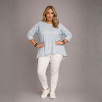 Super Soft Mottled Dipped Hem Top