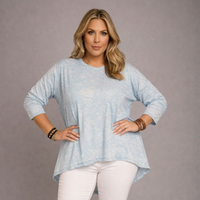 Super Soft Mottled Dipped Hem Top