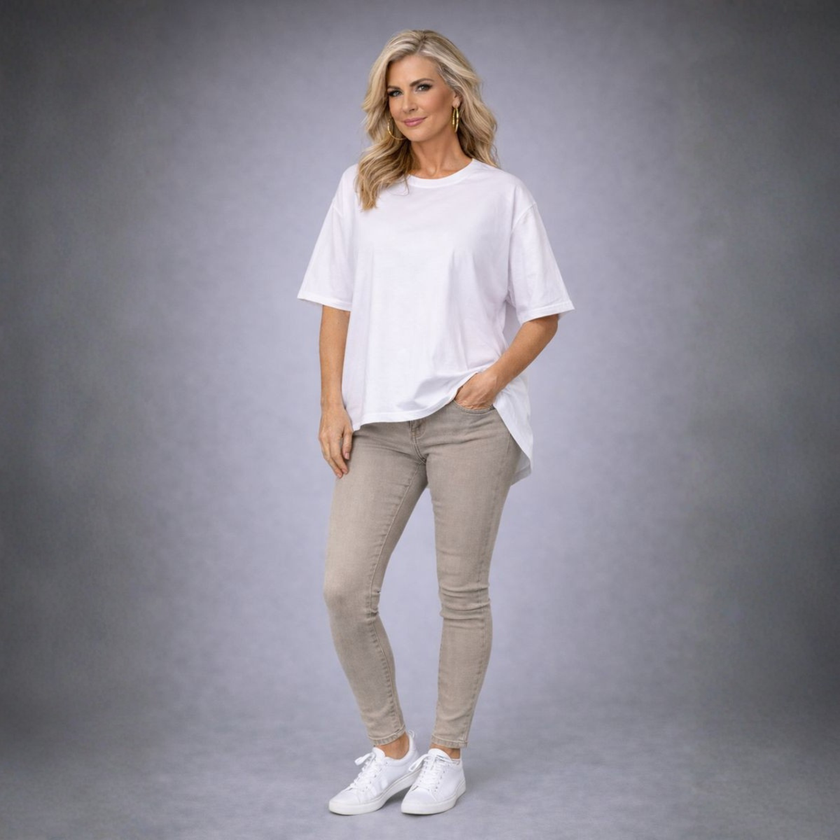 Premium Cotton dipped hem T-shirt