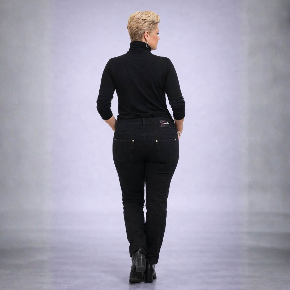 Straight Leg High Waist Stretch Jeans