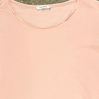 Cotton Half Sleeve T-shirt with Raw Cut Hems