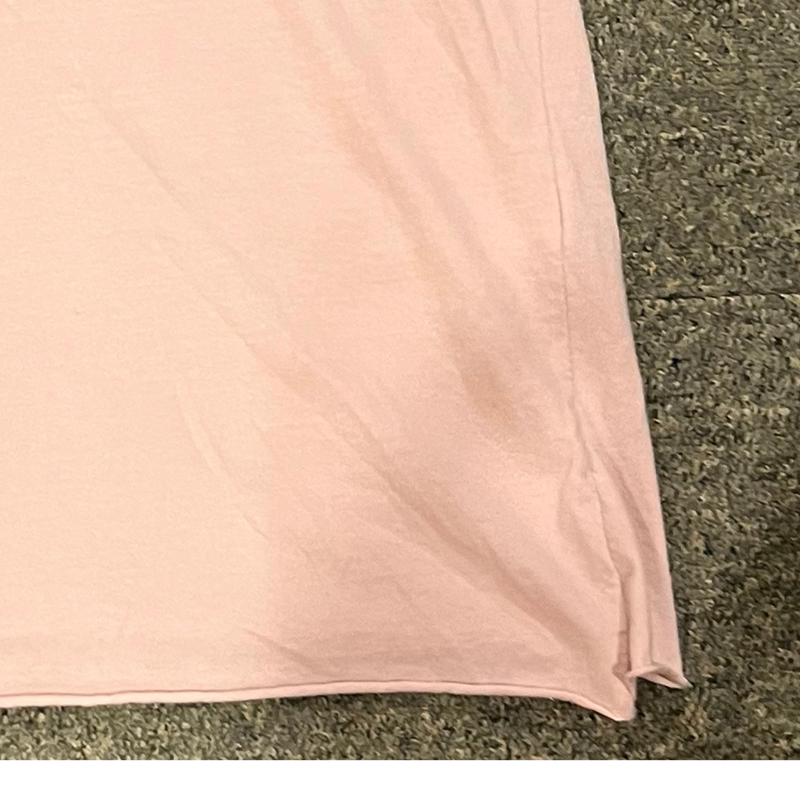 Cotton Half Sleeve T-shirt with Raw Cut Hems