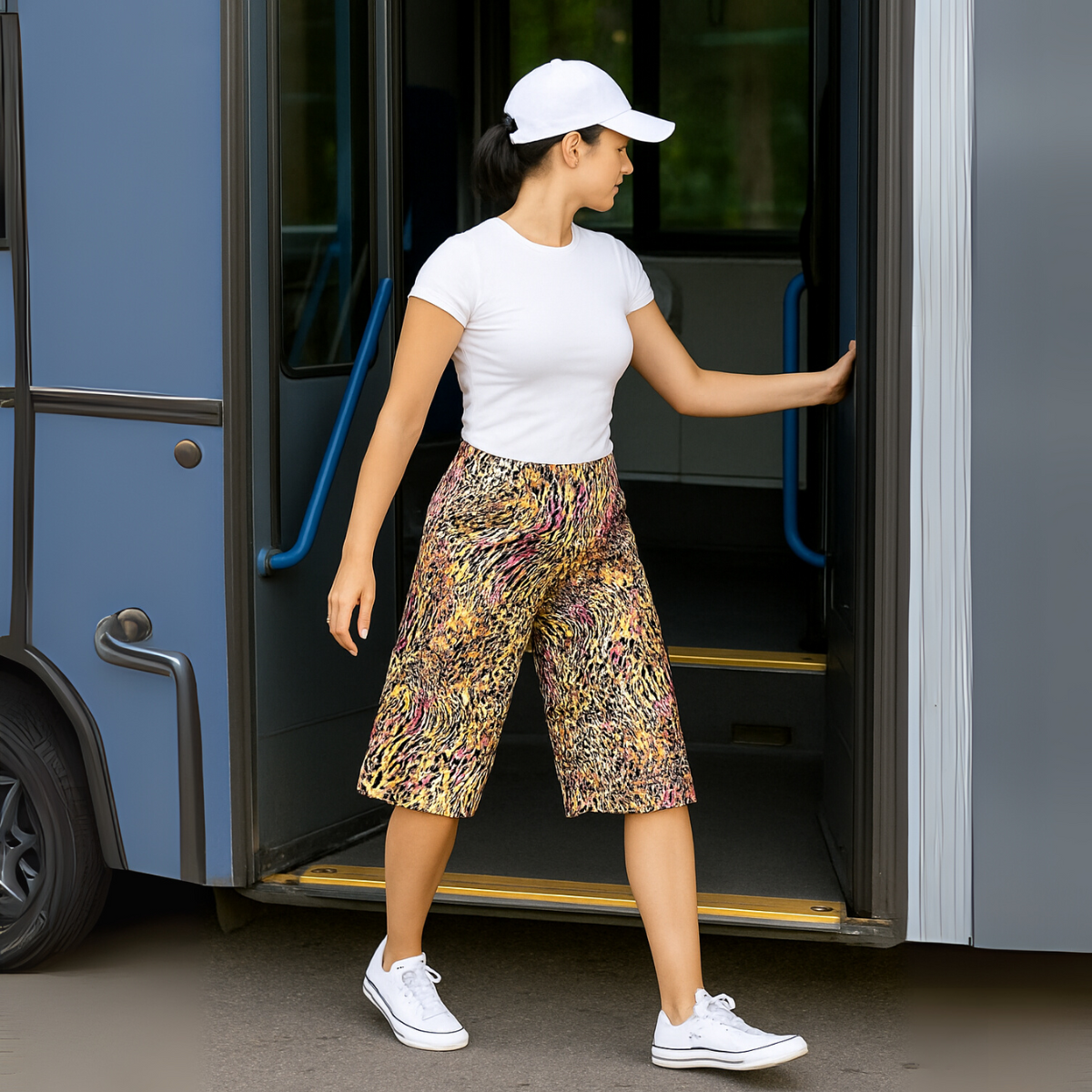 Multi Coloured Animal Print Wide Leg Culottes