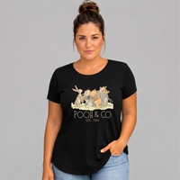 Pooh Dipped Hem T-shirt with Roll Cap Sleeves