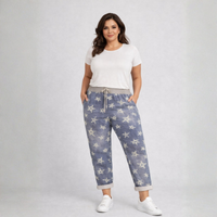 Stonewashed Blue Star Print Joggers