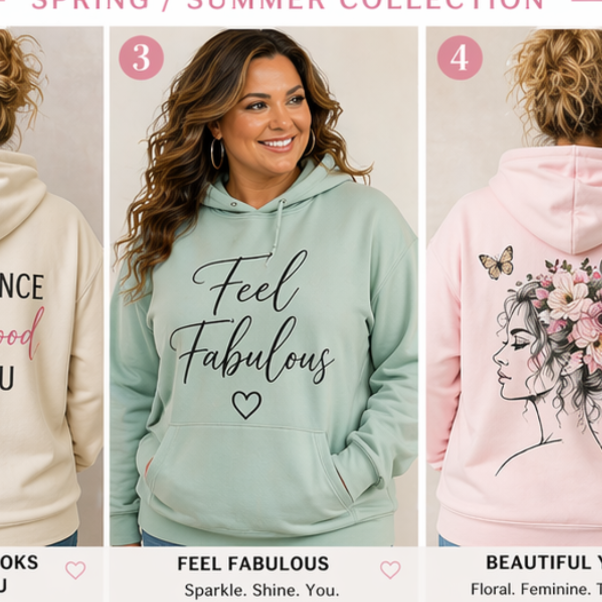 Premium Oversized Cotton FEEL FABLOUS Print Hoodie