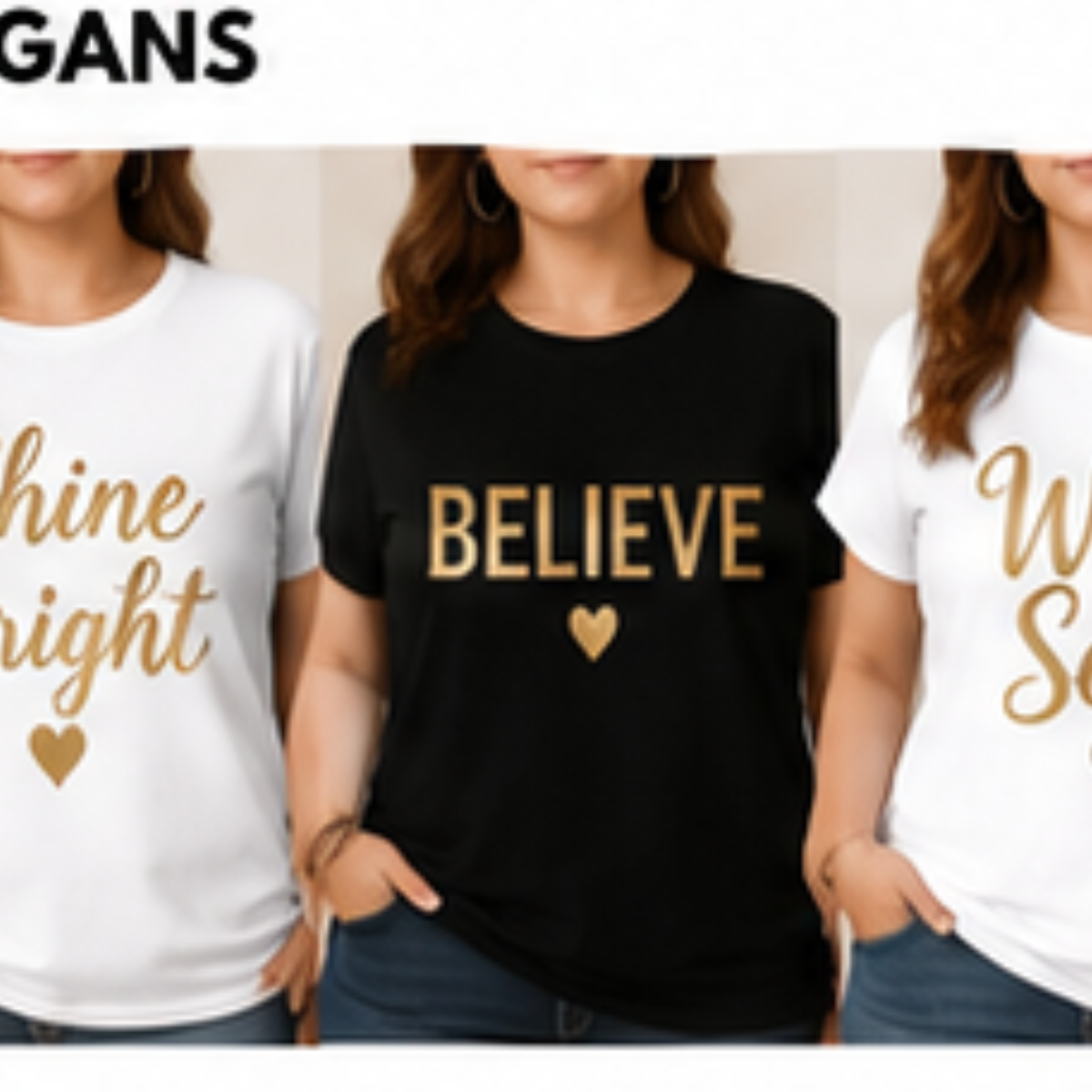 Long Cotton T-shirt with believe Logo