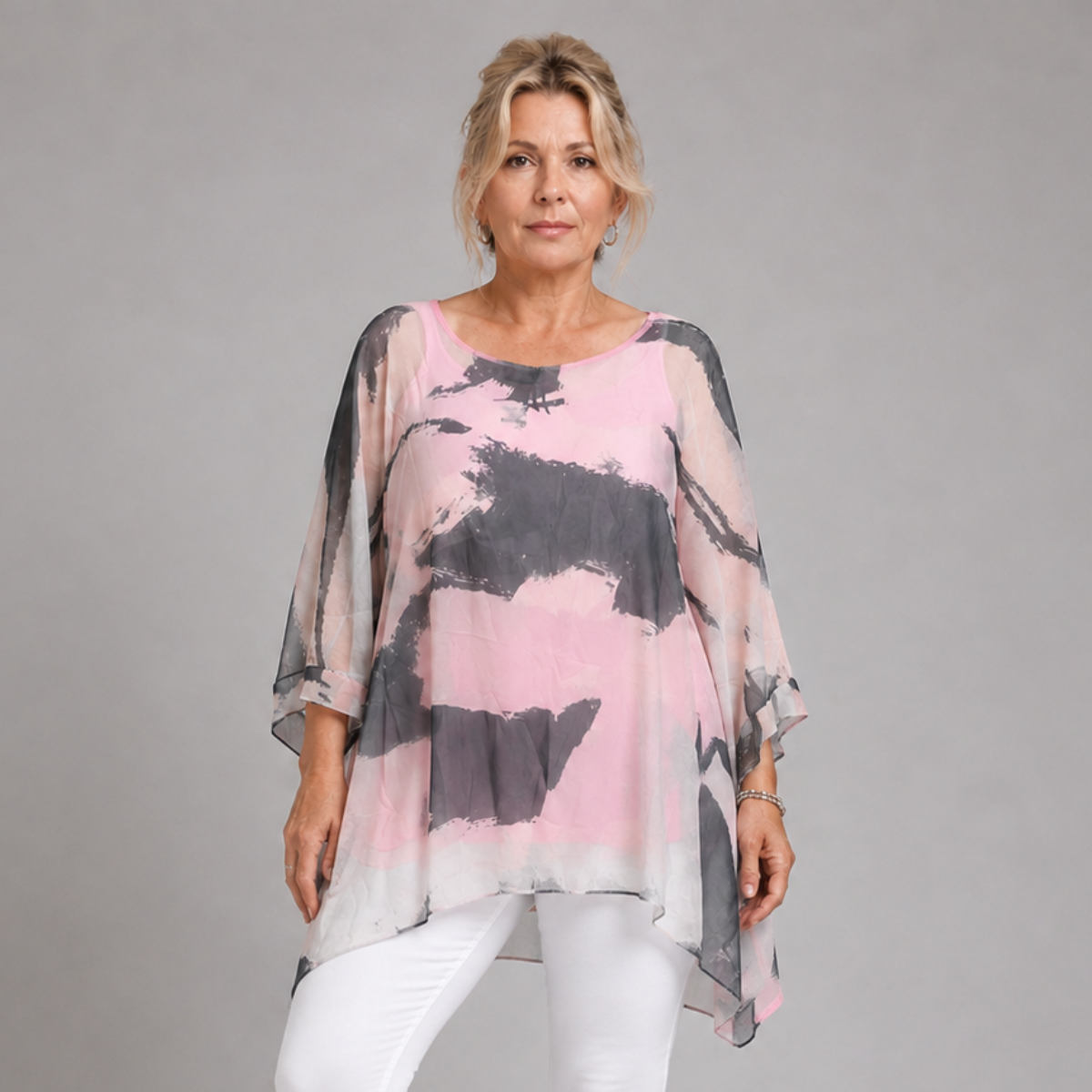 Chiffon Oversized Blouse with Undervest