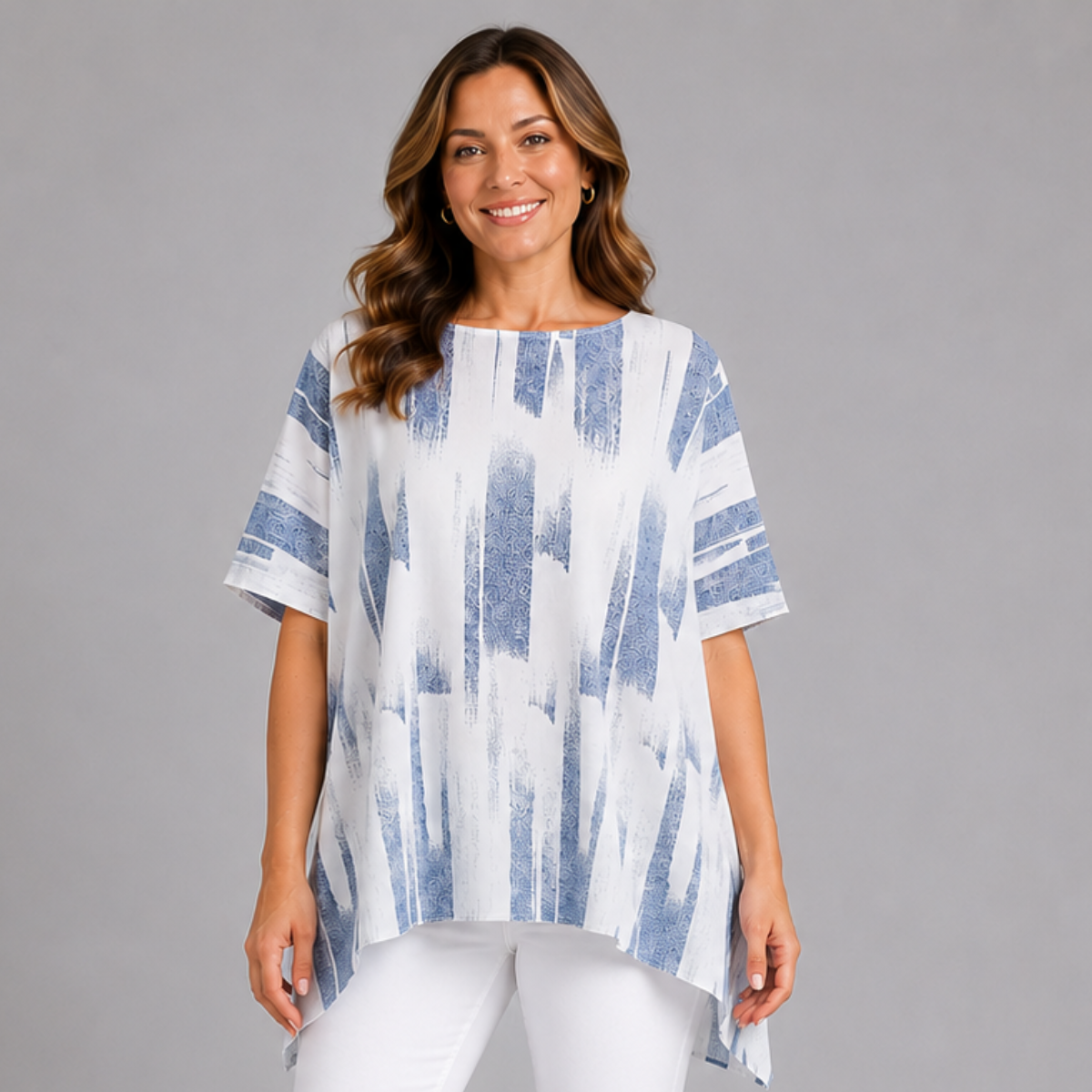 Splash Hanky hem top / blouse