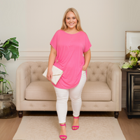 Ruched Side Heart Loose Fitting Top