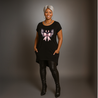 Bat + Bow Halloween Long Pocket T-Shirt