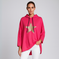 Gold Sequin Star Long Length Hoodie