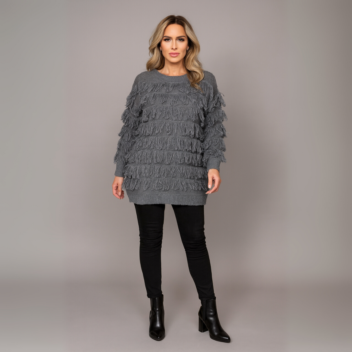Tassel Covered Long Length Jumper