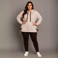 Super Soft Long Hoodie with Leopard Bows