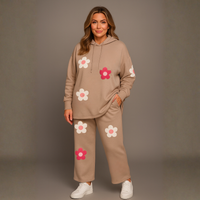 Flower Motif Trackuit with Hoodie