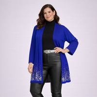 Open Front Jacket / Cardigan with Sequin Hem