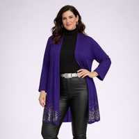 Open Front Jacket / Cardigan with Sequin Hem