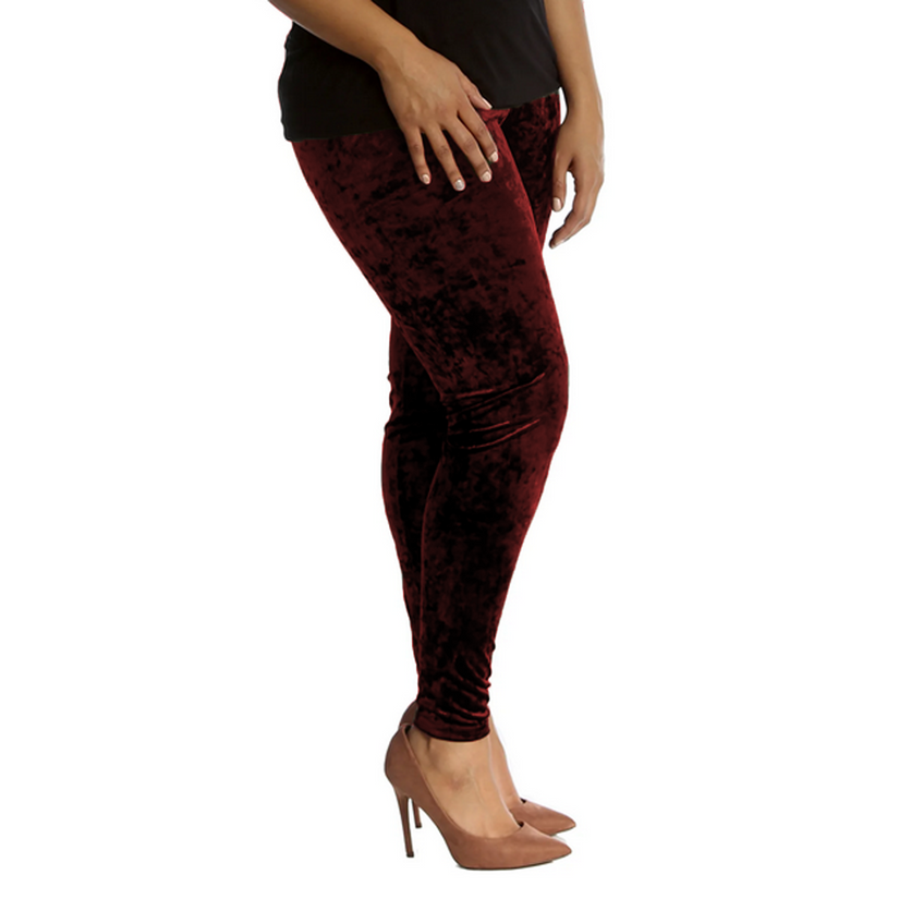 ROCKTHOSECURVES CRUSHED VELVET HIGH WAIST LEGGINGS