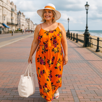 Strappy Peony Print Maxi Dress