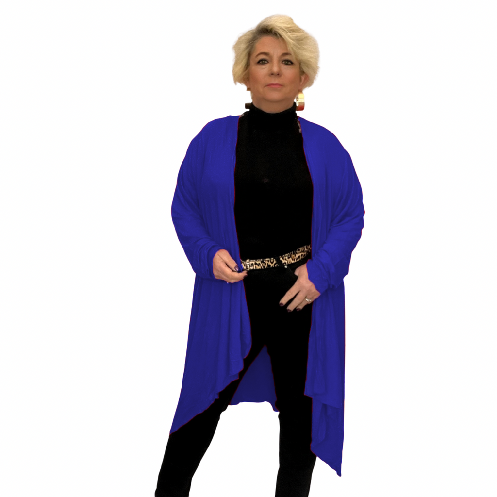 LONG OPEN FRONT WATERFALL CARDIGAN