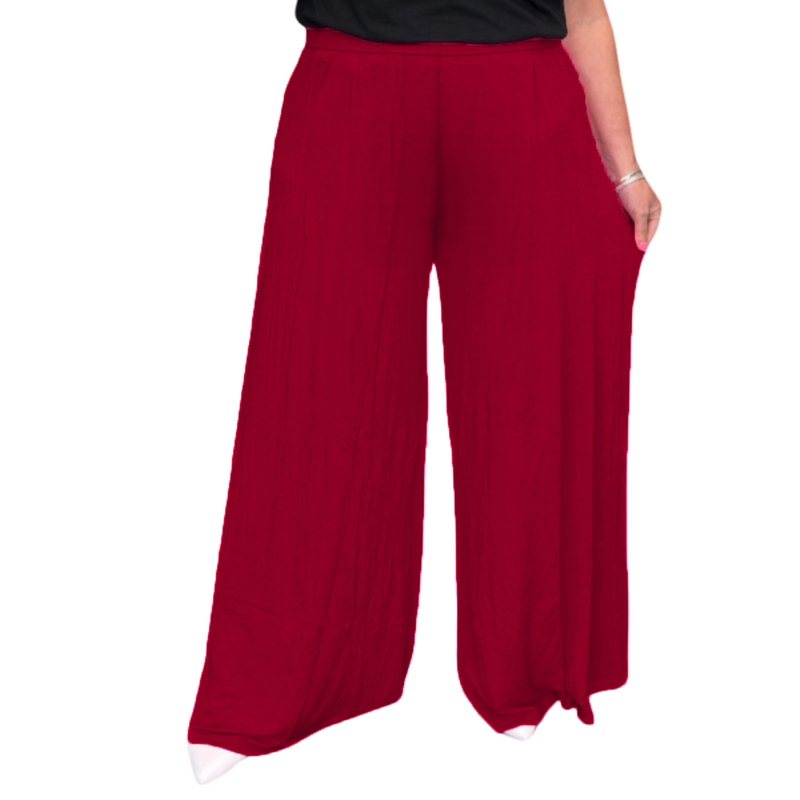 Red Dot Boutique 8006 - Plus Size Elastic Waistband Wide Legged Palazzo  Pants (Size 1X - 4X) : : Clothing, Shoes & Accessories