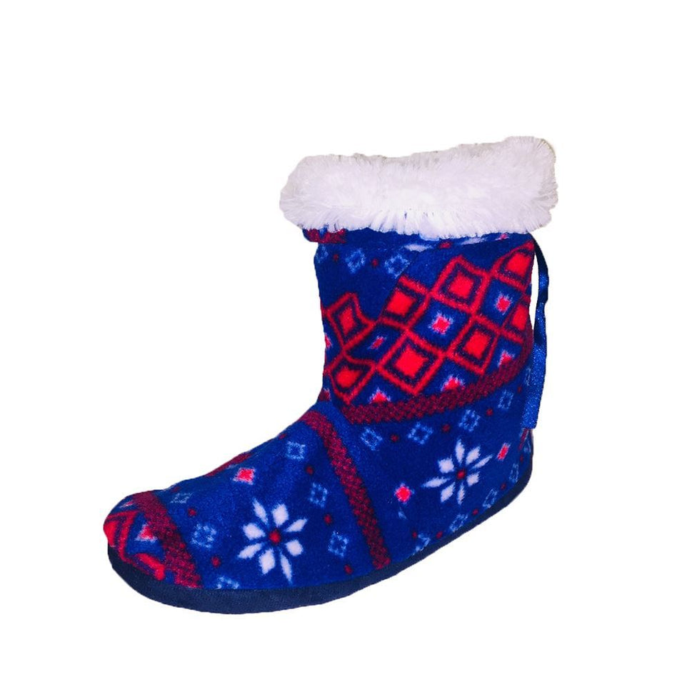 Soft furry lined slipper boots - soft feelBlue / Red / UK 3