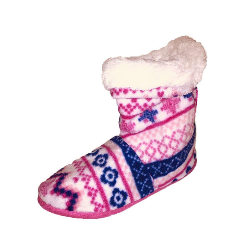 Soft furry lined slipper boots - soft feelBlue / Pink / UK 3