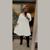 Luxury long sleeve Lace skater dress fully lined plus size