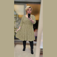 Luxury long sleeve Lace skater dress fully lined plus size