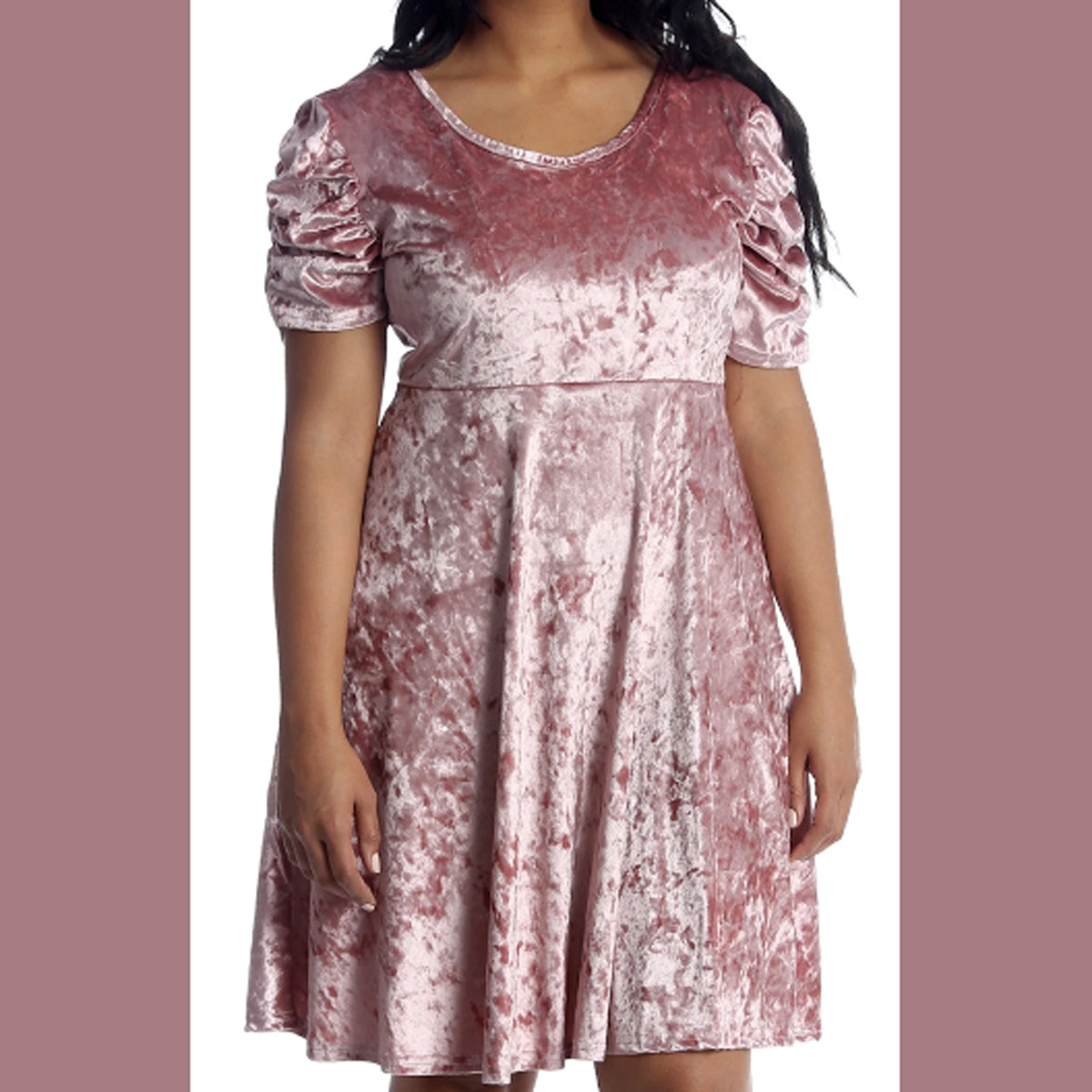 ROCKTHOSECURVES CRUSHED VELVET CROSS BACK SKATER DRESS