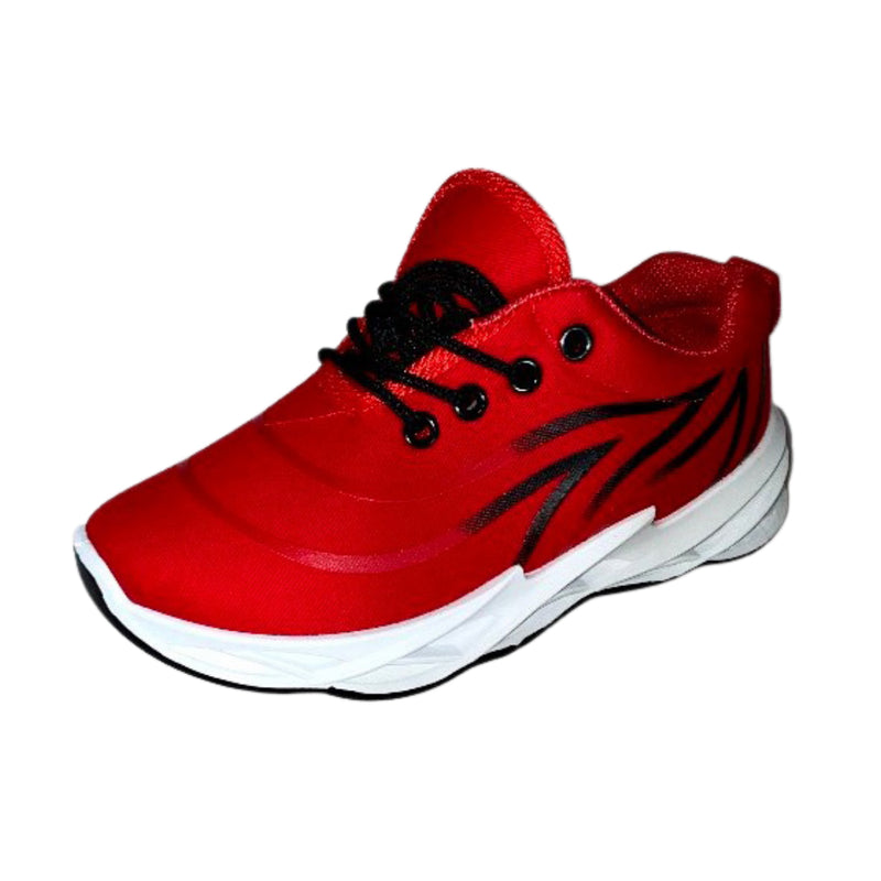 Childrens lace up trainers with flame pattern