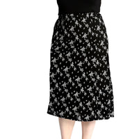 Calf Length Patterned elastic Waist Skirt- Plus Sizes too