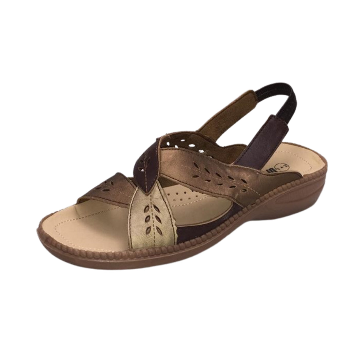 BRONZE LOW WEDGE COMFORT SANDALS rockthosecurves