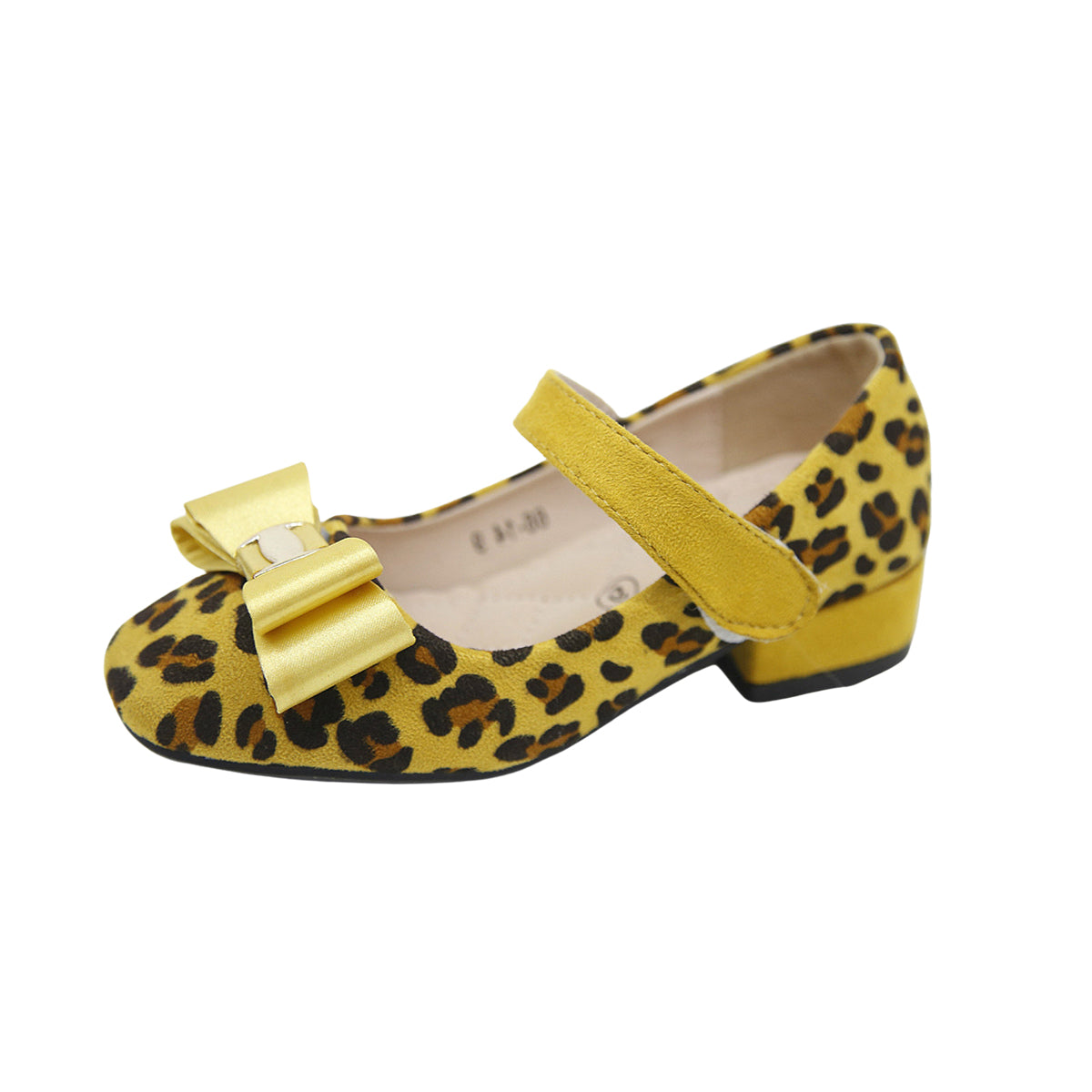 Girls / Children's leopard Print low heel shoes with bow