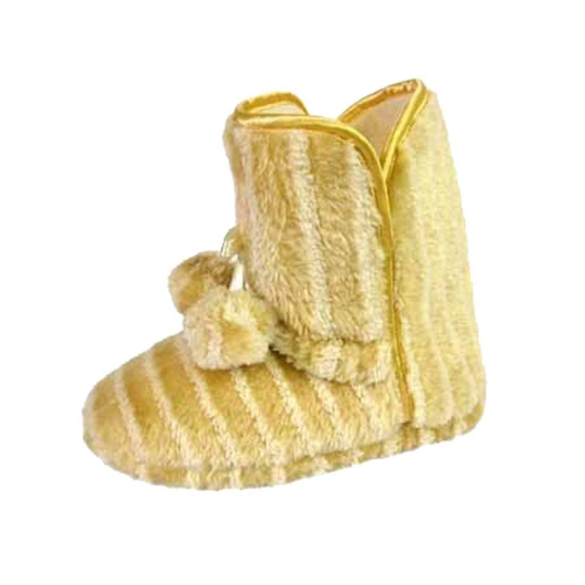 Beige / cream striped slippers slipper boots