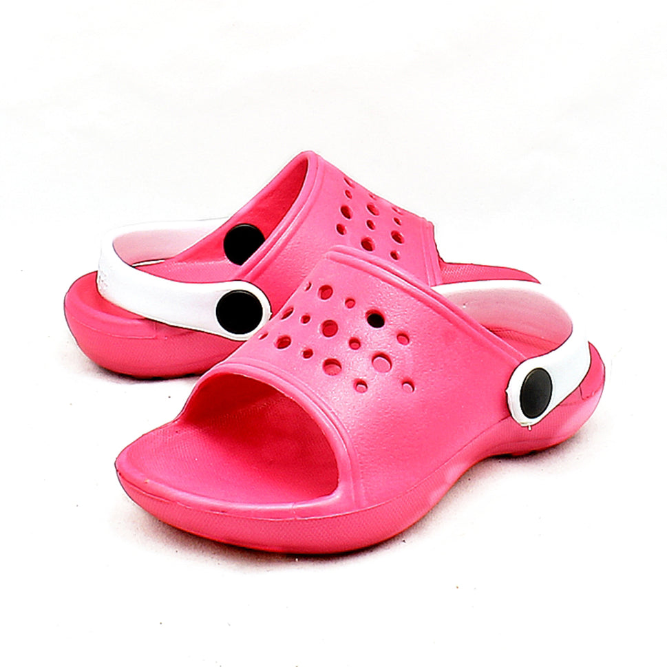 Open toe clog style rubber sandals childrensPink / UK 8 Childrens