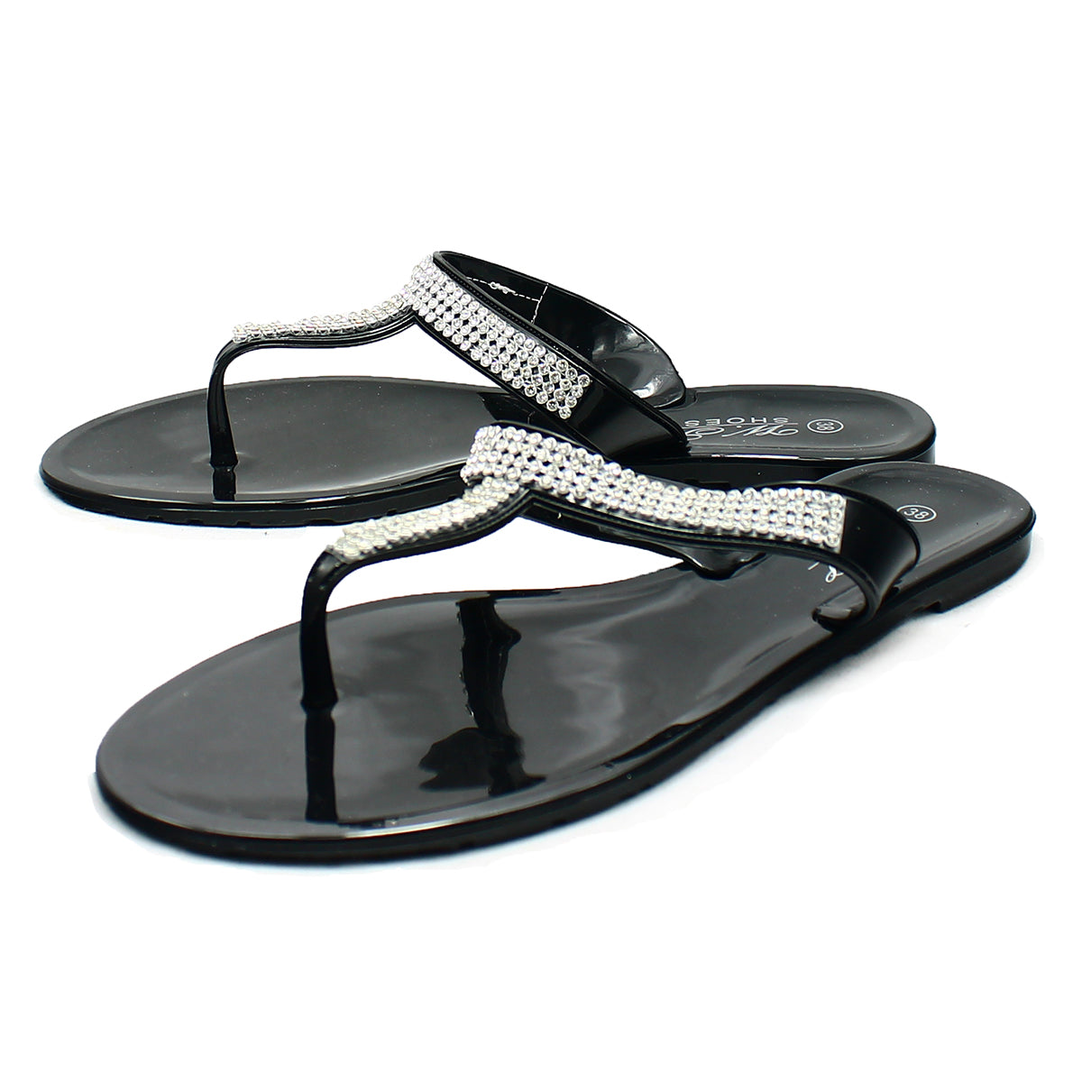 Jelly Sandals / Flip Flops with sparkly T-Bar